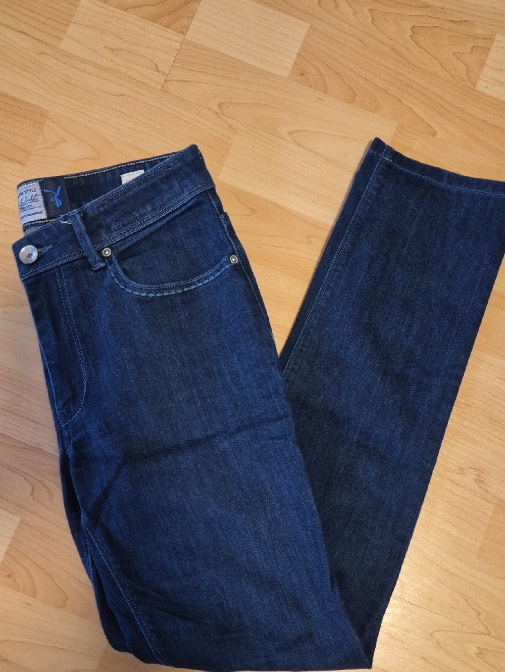Re-Hash Men's Slim Straight Indigo Blue Jeans